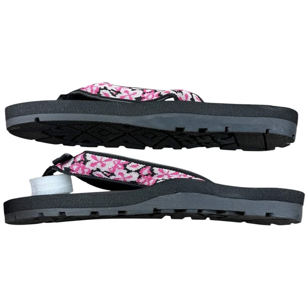 The Realm Fusion Womens‎ Flip Flop Sandals Black Pink Fuschia 62362 Size 7 NEW